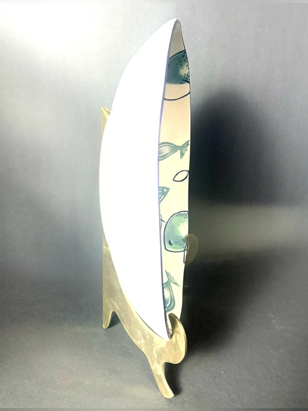 Papart Ceramic Fish Nautical Serving Pasta Bowl Hand painted 11 3/4 inch Jesus